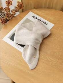 1pc Solid Color Polyester (Polyester) Scarf, Autumn/Winter Cross-Over Small Scarf, Warm Neck Warmer, Simple Neck Scarf, Perfect Gift For Girlfriend Or Best Friend, Suitable For Autumn/Winter Outdoor Wear - Multicolor - View 7