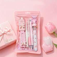 Pink Purple Gradient Butterfly Decor Stationery 6-Piece Set, Writing Correction Marking One-Stop Student Back To School Stationery Gift - Multicolor - View 11