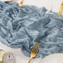 1pc Cheesecloth Table Runner, Semi-Transparent Gauze Tablecloth, Bohemian Or Rustic Style Wedding Table Decor, Suitable For Wedding Decoration, Arch Drapery, Bridal Shower, Holiday Party Decor - Multicolor - View 61