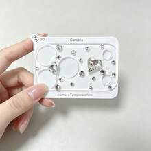 NNBILI 3D Bling Rhinestone Heart Camera Lens Protector, Compatible With IPhone 18 Pro/18 Pro Max/17 Pro/17 Pro Max, Glitter Diamond Camera Cover Film, Cute Women Phone Lens Decoration Sticker - Clear - View 9
