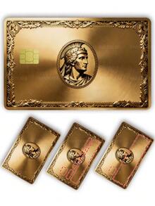 1pc Gold Ancient Roman Official Credit Card Sticker Privacy Protection Card Skin, Premium Holiday Gift PVC Material Anti-Fingerprint Anti-Scratch Wear-Resistant Card Sleeve, Suitable For Chip Cards, Bank Cards, Credit Cards, Transit Cards, Student Campus Cards Personalized DIY - Multicolor - View 8