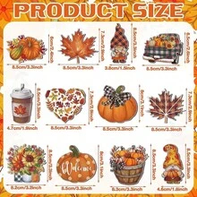 24pcs/1pc Thanksgiving Elf Hanging Ornaments, Autumn Harvest Hanging Decorations, Happy Autumn Tree Hanging Ornaments, Pumpkin Leaf Flower Mixed Paper Cutouts, Autumn Tree Decorative Hanging Ornaments, Suitable For Autumn Holiday Party Harvest Supplies, Home Decor - Multicolor - View 3