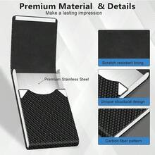 1 Business Card Holder, PU Leather Business Card Case, Unisex, Ultra-Thin Metal Business Card Holder, Magnetic Closure, Back-To-School Essential - Multiple Styles - View 8