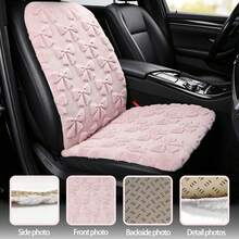 1pc Cute Bow Short Plush Car Seat Cushion, Women's Car Interior Accessory - A - View 7