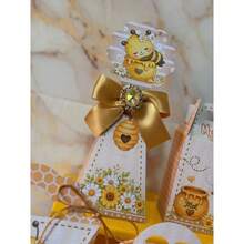 KIT 20 Caixinhas Personalizadas Abelhinhas para lembrancinha de aniversário Pegue e Monte com nome e idade - 20 - Visão 5