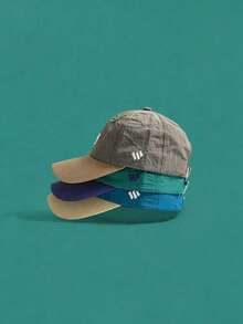 1pc Contrast Color Quick-Dry Sun Hat, Unisex, Outdoor Casual Embroidered Baseball Cap, Suitable For Outdoor Camping And Daily Wear - Color-block Embroidery - View 2