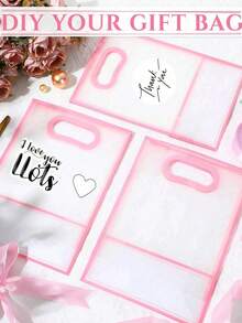 Transparent Gift Bags With Black Trim And Satin Bow; Reusable Transparent PVC Tote Bags For Classroom Rewards, Wedding, Bridal Shower, Birthday Gift Packaging And More. These Gift Bags Can Also Be Used To Wrap Flowers, Perfect For Use In Boutiques (Available In Multiple Colors). - Transparent Gift Bag - View 8