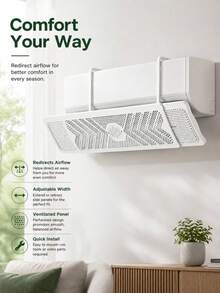 Four Seasons Universal Installation-Free Air Conditioning Air Deflector To Avoid Direct Blowing Outlet Air Adjustable And Retractable, Suitable For Hot And Cold Air - Multicolor - View 4