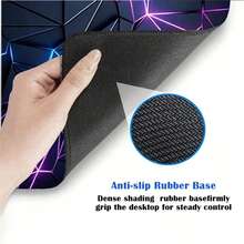 1pc Creative Fashion Geometric Design Extended Gaming Mouse Pad, Large Gaming Mouse Waterproof With Rubber Base, Non Slip Desktop Pad, Suitable For Home And Office, Abstract Painting - View 4