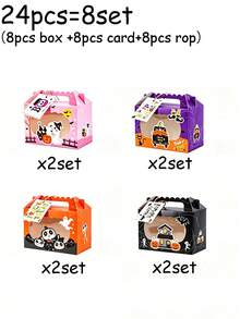 48/36/24/12pcs Halloween Pumpkin & Ghost Handheld Packaging Boxes, Halloween Party Gift Boxes, Candy & Cookie Packaging Boxes, Suitable For "Trick Or Treat" Activities And Holiday Decorations At Halloween Parties - View 13