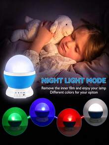 1pc Night Light Projector, Starry Sky Night Light Projection, Baby Lamp Decoration, Rotating Starry Sky Moon Galaxy Projector, Desktop Lamp - Multi-color - View 4