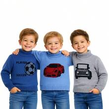 Kit 3 Blusas Lã Infantil Menino Sueter Tricô Premium 0 a 12 anos - nº 06 - Visão 2