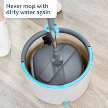 Spin Mop,  Spin Rinse Wringing System, Reusable Powerful Microfibre Pad, Dual Cavity  Bucket With Sturdy Handle - Spin Mop - View 4