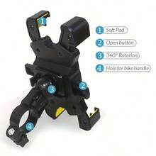 1pc Adjustable Bicycle And Motorcycle Phone Holder - Easy Installation, 360° Rotation, Stable Grip, Suitable For Various Phone Sizes, Made Of Durable ABS Material, Bicycle Accessory, Suitable For Various Models, Easy Installation - Multicolor - View 10