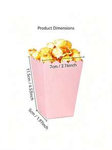 48//24/12/Pcs/1 Pc White Popcorn Boxes, 2 X 4.5 X 3 Inch Mini Popcorn Boxes For Movie Night Decorations, Christmas/Halloween, Back To School Season - Pink - View 9