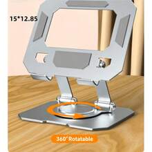 New Carbon Steel Tablet Stand 360° Height Adjustable Rotating Folding Portable Metal Stand - A - View 9