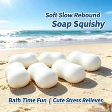 Soap‑Shaped Squishy Fidget Toy Set, Realistic Simulation Building Block Style Squeeze Toy, Soft Decompression Venting Sensory Toy, Stress & Anxiety Relief Toy For Desktop Party Casual Play - Multicolor - View 4