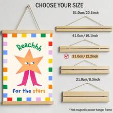 1pc Reach For The Stars Nursery Wall Art, Cute Star Print Canvas Painting, Inspirational Quote Poster For Boys And Girls Bedroom, Unframed/Framed/Hanging Decor - Multicolor - View 11