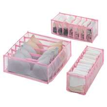 1/2/3PCS Home Wardrobe Underwear, Socks Drawer Organizer Storage Bags - Pink - View 6