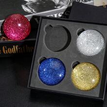 4Pcs Glitter Fridge Magnets Gift Box Set, Dreamy Ocean Starry Sky Round Refrigerator Magnets, Sparkling Shiny 4‑Color Decorative Magnets For Kitchen Home Cabinet Ornament, Holiday Present - 4 Pieces - View 2