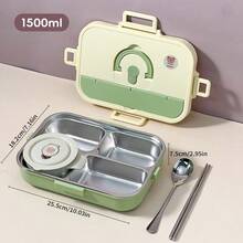 304 Stainless Steel Lunch Box, Bento Box Adult, Leakproof Japanese Bento Box With Utensils And Soup Bowl, Microwaveable Metal Lunch Box, Stainless Steel Containers With Lids, For School Student - Multicolor - View 29