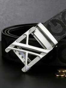 2/1pc New Men Automatic Buckle Belt, Stylish Versatile Waist Strap, Fashion Accessory For Business Formal, Office Work And Daily Jeans Casual Outfit. - Multicolor - View 6