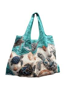 [Turtle Shopping Bag]Memory Fabric Turtle Large Capacity Portable Shopping Bag - Lightweight Foldable Tote Bag - Shoulder/Hand Carry - View 2