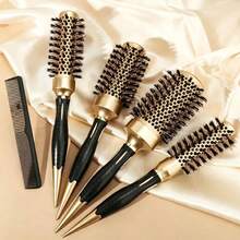 Gold Pointed Tail Aluminum Tube Ceramic Round Brush, For Styling, Volumizing And Curling; Heat-Conductive And Air-Purifying Hair Brush - Multicolor - View 19