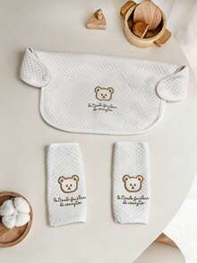 3pcs/Set Baby Carrier Accessories Bibs, Baby Hip Seat Anti-Biting Cloth, Skin-Friendly Sucking, Cartoon Embroidery Snap Button Detachable Washable, Soft Skin-Friendly Non-Irritating Anti-Drool, Compatible With Multiple Baby Carriers And Hip Seats - Baby Bib - View 10