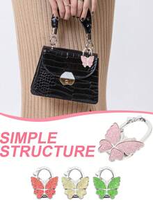 Multifunctional Foldable Hook, Foldable Multi-Purpose Space-Saving Desktop Edge Hook Bag, Glue-Free Easy-Clip Durable Lightweight, Suitable For Home, Office, Kitchen - Multicolor - View 3