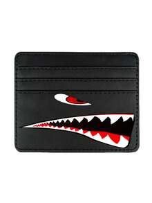 Shark Print Card Holder For Men, Blocking Slim Leather Card Wallet, Multi Card Slots Portable Minimalist Purse, Multi-Slot Storage Bag, Essential For Back To School And Travel, Unique Teacher's Day, Back To School, Halloween, Christmas Gift - Multicolor - View 13