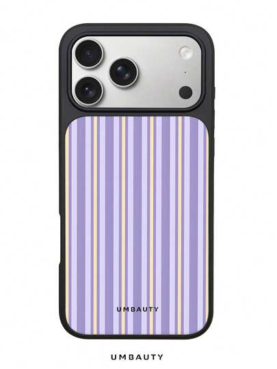 UMBAUTY 1pc Fashionable New Phone Case, Light Purple Background With Striped Pattern Design, Suitable For 11/12/13/14/15/14/15/16/17/Pro/Pro Max/Plus, This High-End, Fashionable And Fun Phone Case Is Suitable For Men And Women To Wear, Ideal Gift For Girlfriend On Easter, Spring, Wedding Season And Birthday