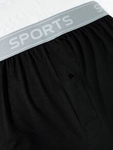 2pcs Random Men's Long Boxer Briefs, Polyester Fabric, Soft And Comfortable, Suitable For Casual Home Wear, Men's Gift - Multicolor - View 6