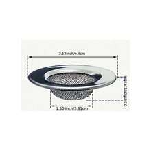 Ralo de Pia de Aço Inoxidável, Filtro de Banheira com Tela para Resíduos de Alimentos, Drenagem Eficiente, Ralo de Banheira de Aço Inoxidável, Ralo de Pia de Banheiro, Coletor de Cabelos do Ralo do Chuveiro, Ralo de Lavanderia, Acessórios de Banheiro, Ferramentas de Banheiro - Filtro - Visão 7