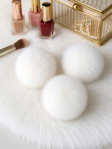 50/40/30/20/10pcs White Fluffy Round Decorative Pieces, Suitable For Handmade Projects, Headpiece Decoration And Clothing Embellishment, Pre-Cut - Multicolor - View 4