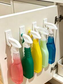 Wall-Mounted Spray Bottle Storage Rack, Multi-Functional Kitchen & Bathroom Cleaning Bottle Organizer, Space-Saving Tidy Storage, Kitchen Cabinet Organizer, Storage Room Home Bathroom Decor, Travel Essential - Multicolor - View 5