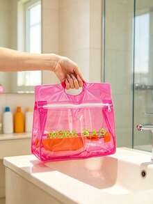 WORK BAG 手提收納袋 PVC 防水盥洗包 大容量化妝包，可用作通勤文件袋、健身收納袋、商務出差旅行盥洗包、雜物手提包，適合上班族、健身愛好者、學生、商務旅客，適用於中秋節、國慶日、新工作、生日禮物，結合化妝品收納、文件收納、泳衣收納、盥洗用品分裝、通勤、健身、短途旅行、宿舍等多場景防水透明手提包 - 彩色 - 查看 5