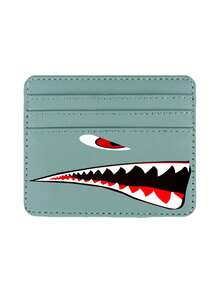 Shark Print Card Holder For Men, Blocking Slim Leather Card Wallet, Multi Card Slots Portable Minimalist Purse, Multi-Slot Storage Bag, Essential For Back To School And Travel, Unique Teacher's Day, Back To School, Halloween, Christmas Gift - Multicolor - View 11
