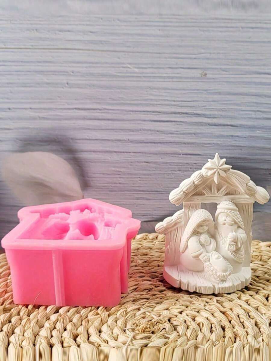 1件 Yosu House 石膏裝飾品蠟燭模具 矽膠模 DIY 石膏矽膠模