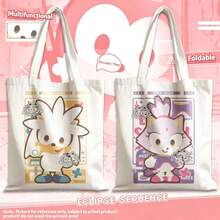 Cute Sonic The Hedgehog Canvas Tote Bag, Cartoon Character Shoulder Handbag, Reusable Large Capacity Shopping Bag For Students Daily Use Asmodee - Multi-color - View 4