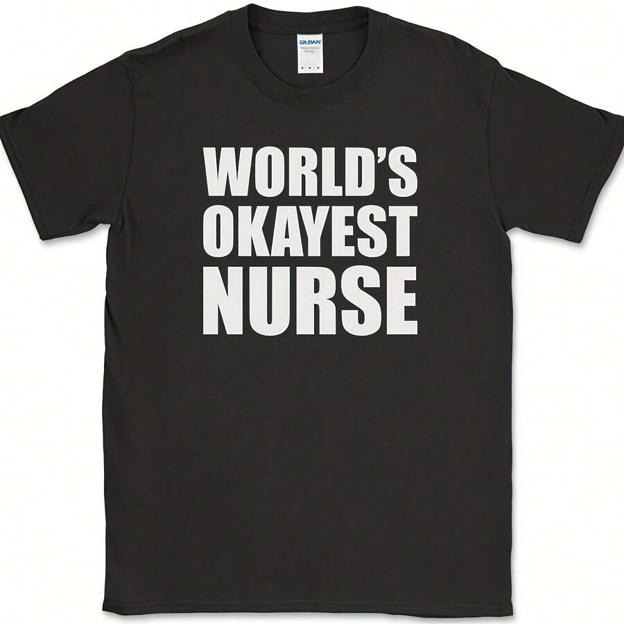 Worlds Okayest Nurse T-Shirt Funny Nursing Graduation Gift Humor JokeTee - 款式 - 查看 1