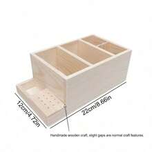 1pc Wooden Nail Drill Storage Box, Multi-Compartment Nail Tool Organizer, Nail Drill Bit Holder, Nail Supplies Storage Rack, Suitable For Nail Salon - Multicolor - View 10