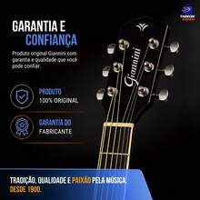 Violão Giannini G D-1 EQ Eletroacústico Folk Dreadnought Cordas De Aço Com Afinador Equalizador Pré-Amplificador GS-3T Saída P10 Vintage Sunburst - VSB-S - Visão 9