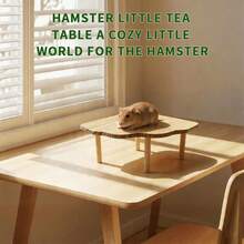 1pc Corner-Shaped Solid Wood Hamster 2-Tier Platform Table, Small Pet Cage Bird Nest Decor, Easy To Install, Climbing Interactive 3D Toy, All-Season, Suitable For Multiple Scenarios - View 4
