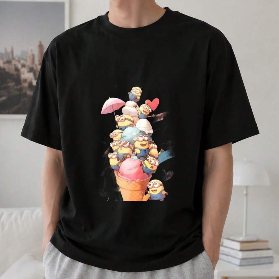 Men T-Shirts - 黑色 - 查看 1