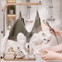 4-In-1 Pet Grooming Hammock Set - Professional Cat & Dog Nail Trimming And Ear Cleaning Tools, Includes Breathable Mesh Restraint Bag, S-Shaped Hook And Nail Clipper, Random Color - one-size - View 6