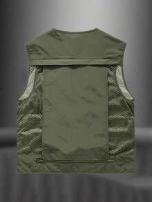 Men's Spring/Autumn Lightweight Outdoor Workwear Multi-Functional Vest Multi-Pocket Tactical Utility Jacket - Army Green - View 2