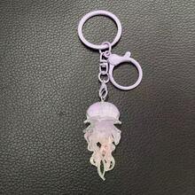 1pc/Random Color 5pcs/Dynamic Sparkling Jellyfish Car Keychain/Glow-In-The-Dark Jellyfish Needs To Absorb UV Rays During The Day To Emit Light At Night/Ocean Element Bag Charm/2D/Multi-Color Optional/Suitable For Keychain Pendant, Bag Decoration, Car Keychain - View 11
