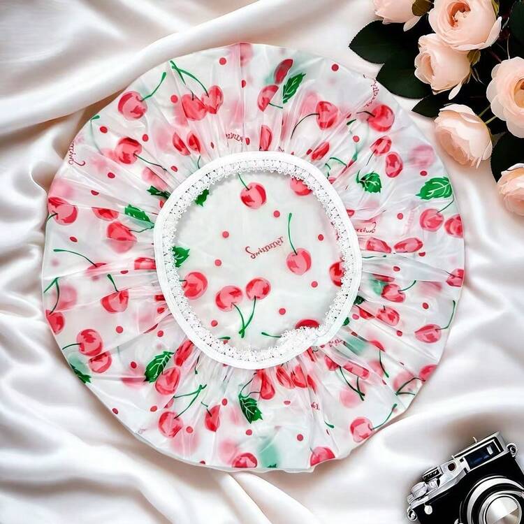 Juego de 3/5 piezas de gorros de ducha impermeables - Gruesos reutilizables de color y patrón aleatorio | Esencial de cuidado del cabello para mujeres en salón profesional + baño en casa (Accesorio de almacenamiento para el baño) - versión gruesa - Añade 4