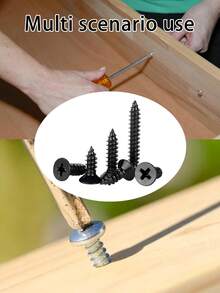 230pcs M3 Black Head Self-Tapping Screws, Assorted Set High Strength Wall Board Nails Gypsum Board Screws, Drywall Nails Hardened Self-Tapping Screws - Black 230pcs - View 4